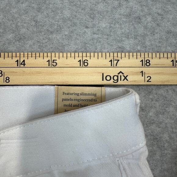 Democracy Ab Technology Booty Lift Jeans Womens Sz 16 White Frayed Hem High Rise - Picture 15 of 16